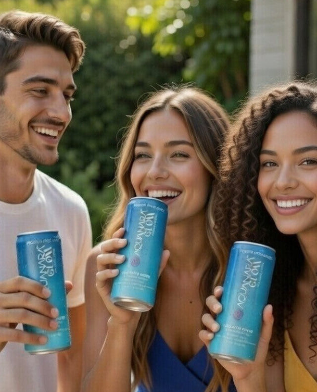 AQUANARA GLOW Collagen Water - Lime (12 Pack). 8.5 FL OZ